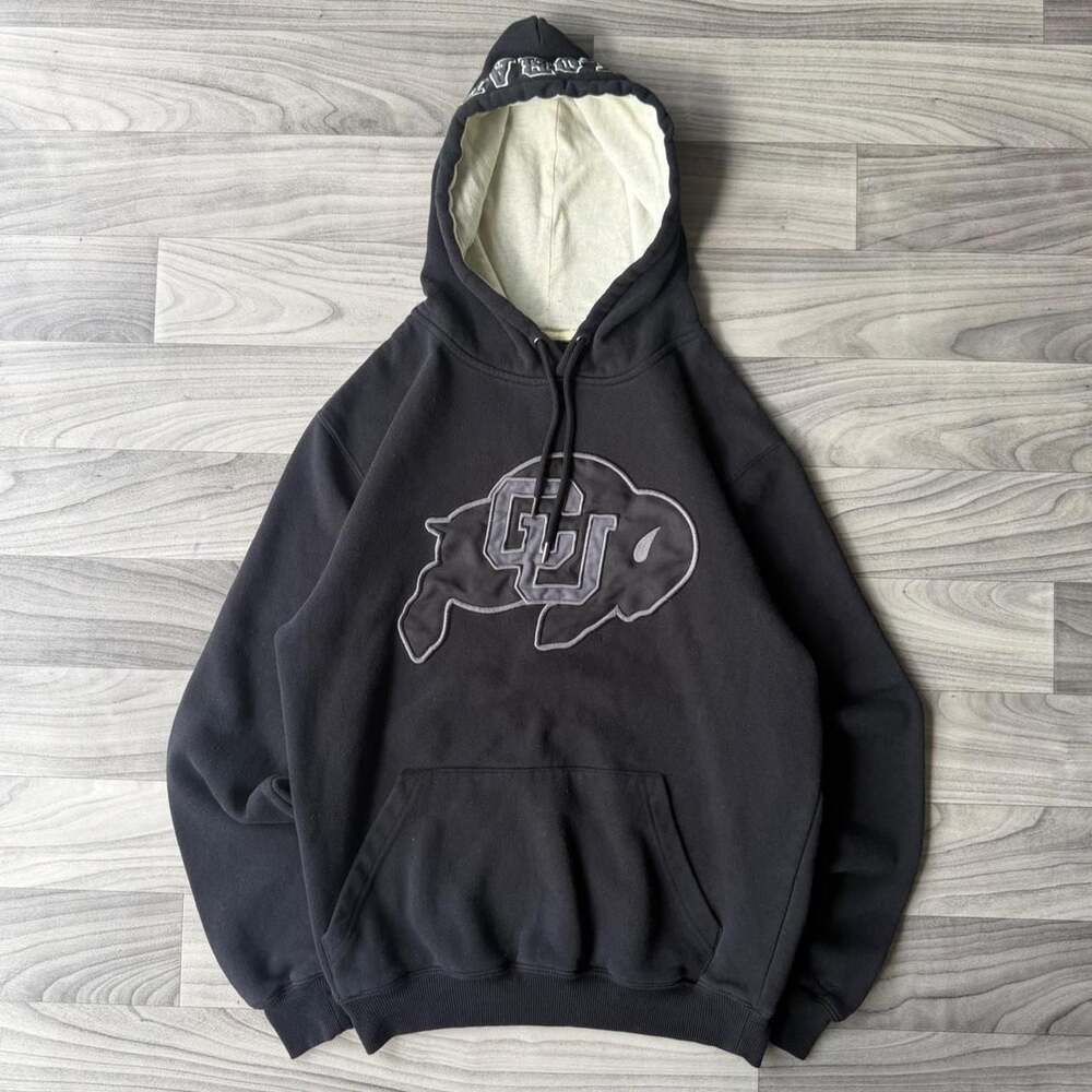 Vintage Colorado Buffaloes Hoodie Mens Medium Black CU Boulder Collegiate